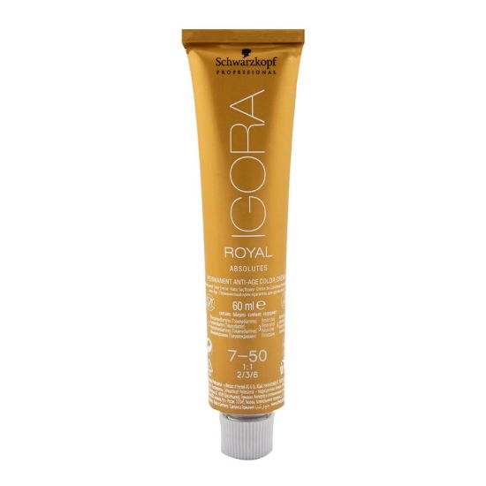 Schwarzkopf Igora Royal Absolutes Hair Color 7-50 Medium Blonde Gold Natural