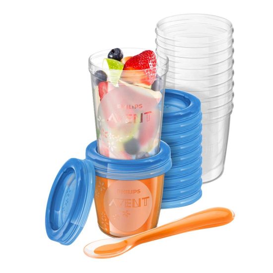 Avent Ideal Food Storage Set, 20 Reusable Storage Cups, 6m+, SCF721/20