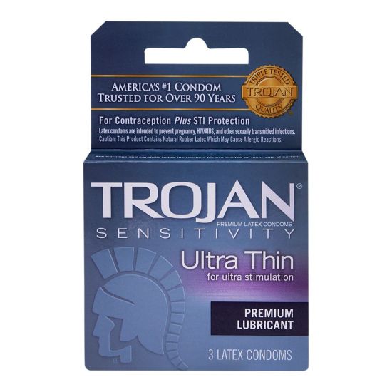Trojan Sensitivity Ultra Thin Premium Lubricant Latex Condoms 3-Pack