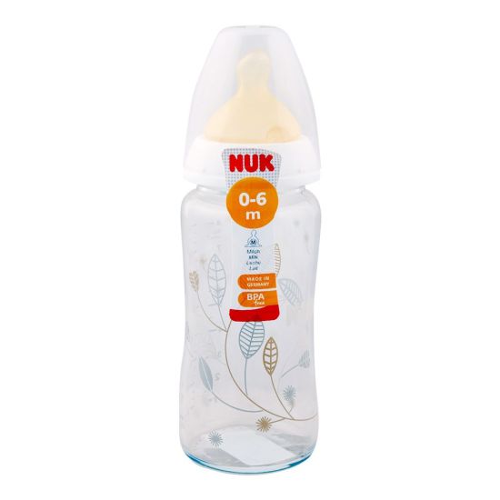 Nuk First Choice Glass Feeding Bottle, M, 0-6m 240ml, 10125126