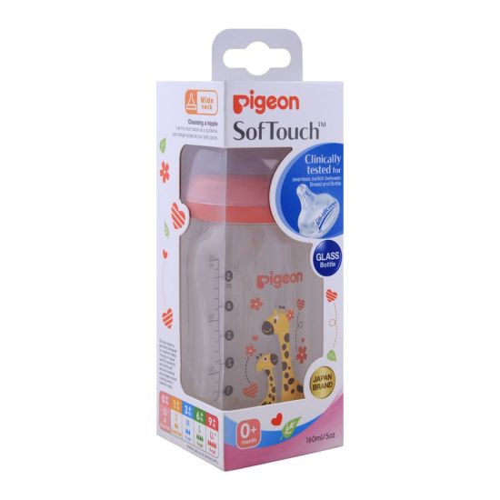 Pigeon Soft Touch Glass Bottle, 0+ Month, 160ml, Giraffe, A-78026