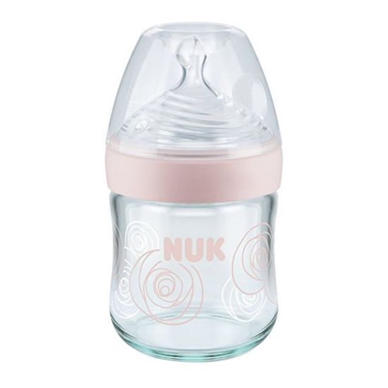 Nuk Nature Sense Glass Feeding Bottle, S, 0-6m, 120ml, 10747088