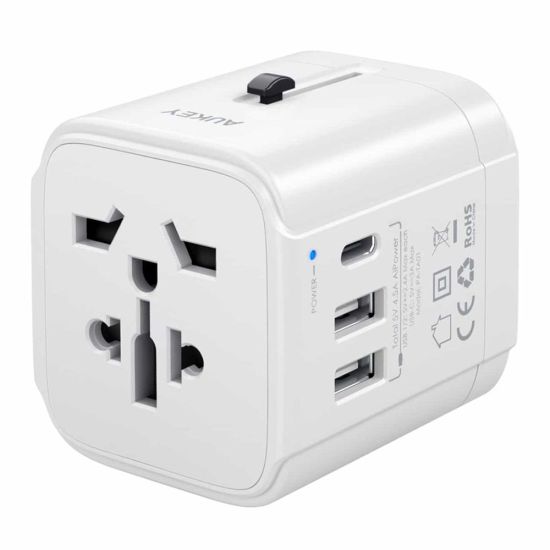 Aukey Universal Travel Adapter, White, PA-TA01