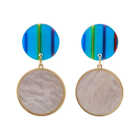 Girls Earrings, Blue, NS-043