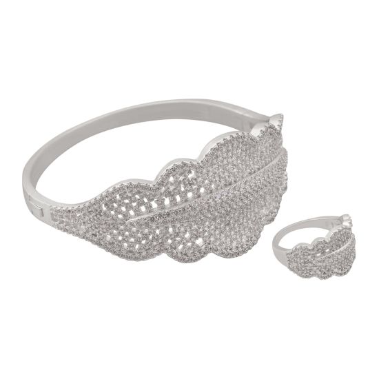 Girls Ring and Bracelet Set, Silver, NS-002