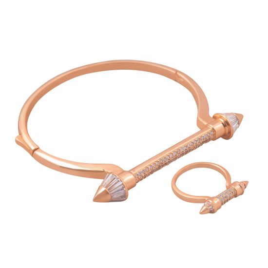 Girls Ring and Bracelet Set, Rose Gold, NS-003
