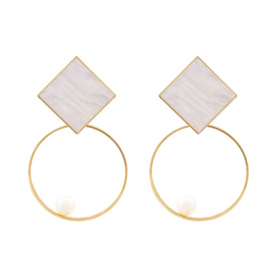 Girls Earrings, Golden, Hollow, NS-083