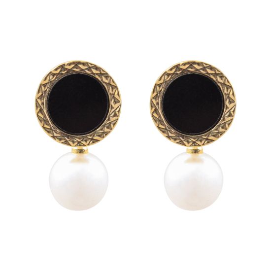 Girls Earrings, Black, NS-094