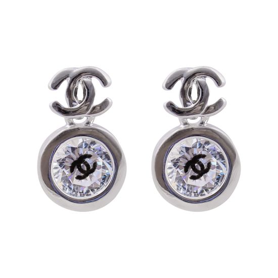 Channel Style Girls Earrings, Silver, NS-0108