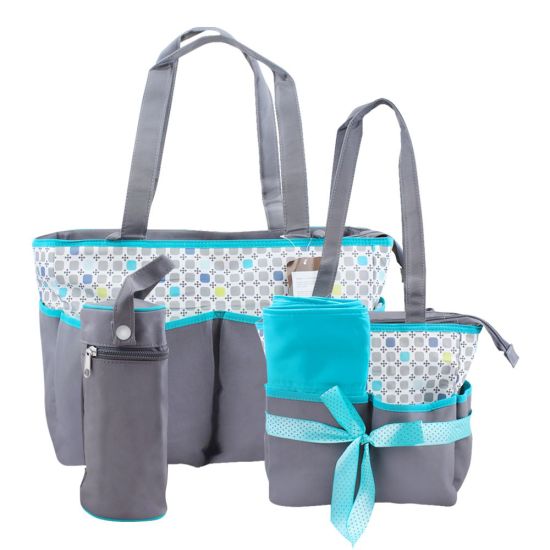 Colorland Green Squares Baby Bag Set, 5 Pieces, BB999AK