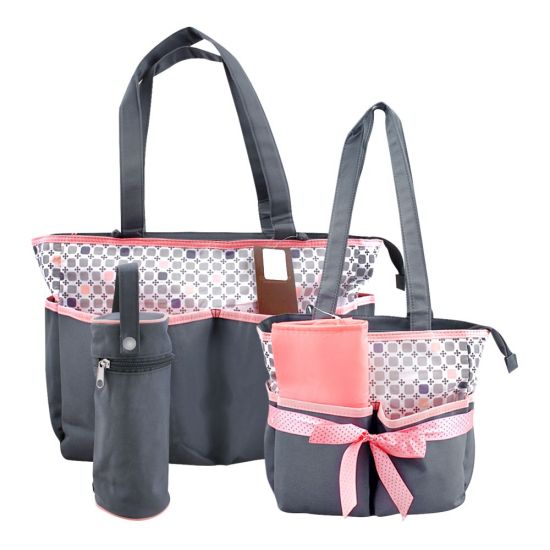 Colorland Pink Squares Baby Bag Set, 5 Pieces, BB999ZZ