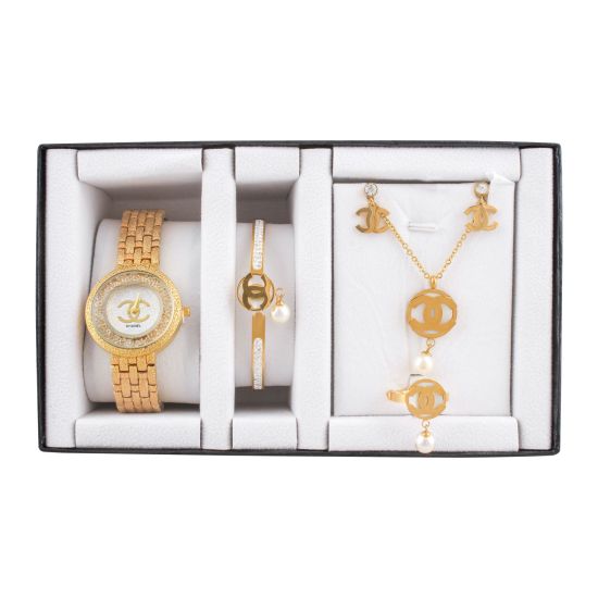 Channel Style Girls Watch & Jewellery Gift Set, NS-0151