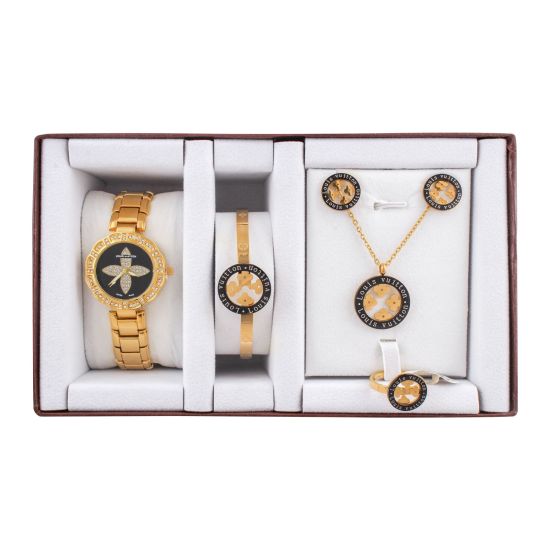 LV Style Girls Watch & Jewellery Gift Set, NS-0155