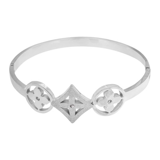 LV Style Girls Bracelet, Silver, NS-0159