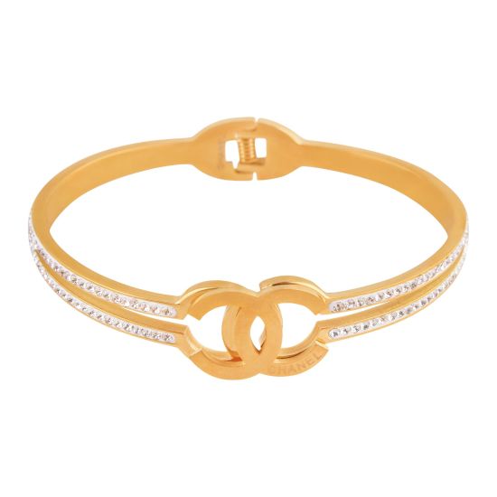 Channel Style Girls Bracelet, Golden, NS-0160