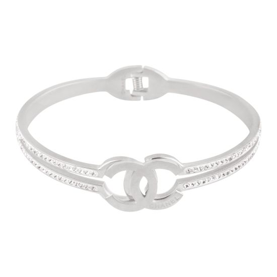 Channel Style Girls Bracelet, Silver, NS-0160