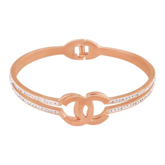 Channel Style Girls Bracelet, Rose Gold, NS-0160
