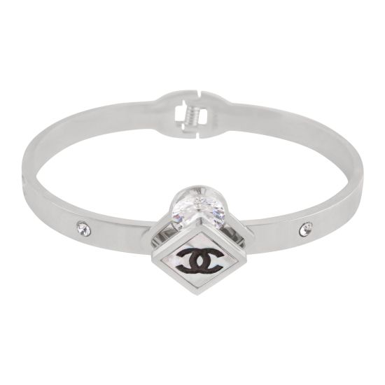 Channel Style Girls Bracelet, Silver, NS-0162
