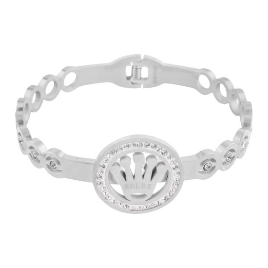 Rolex Style Girls Bracelet, Silver, NS-0163