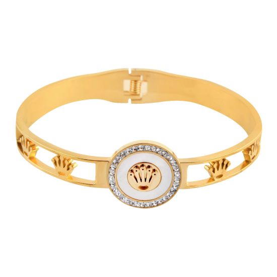Rolex Style Girls Bracelet, Golden, NS-0175