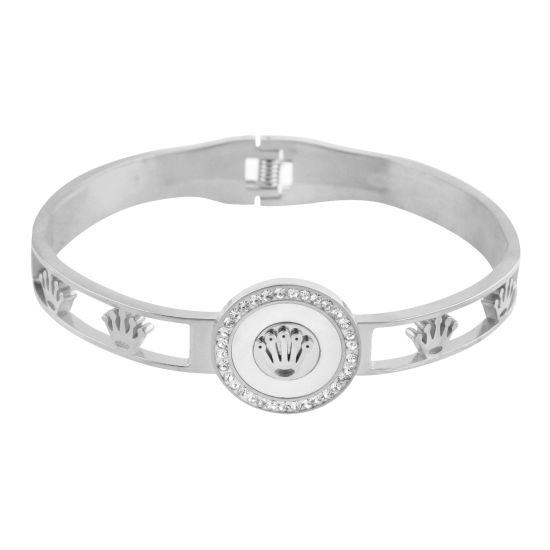 Rolex Style Girls Bracelet, Silver, NS-0175