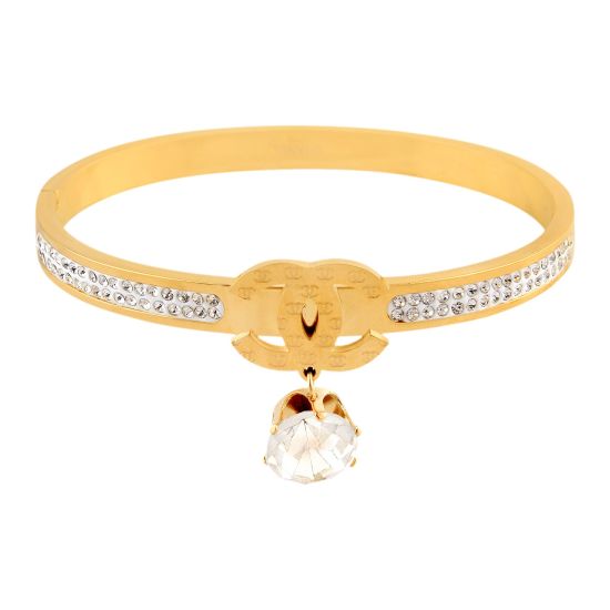 Channel Style Girls Bracelet, Golden, NS-0178