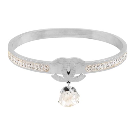 Channel Style Girls Bracelet, Silver, NS-0178