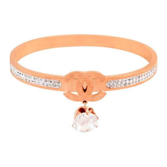Channel Style Girls Bracelet, Rose Gold, NS-0178
