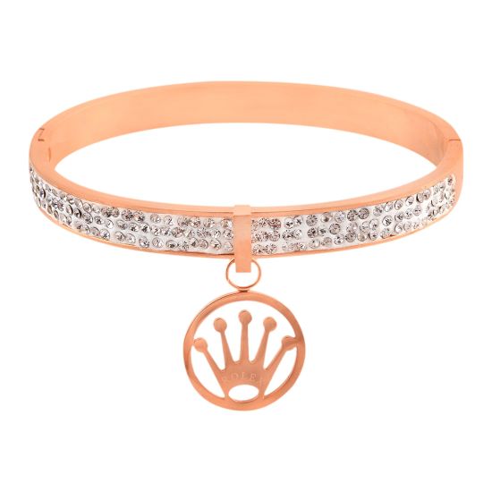 Rolex Style Girls Bracelet, Rose Gold, NS-0179