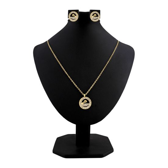 Swarovski Style Girls Locket & Earrings Set, Golden, NS-0187