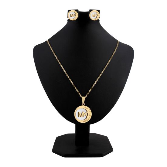 Michael Kors Girls Locket & Earrings Set, Golden, NS-0188