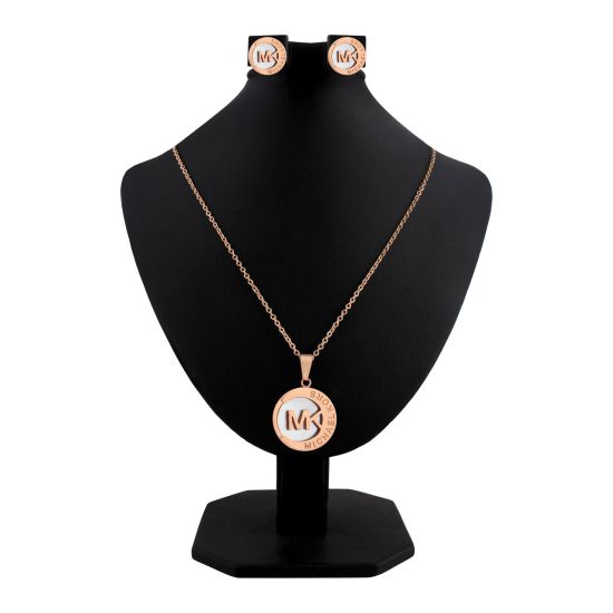 Michael Kors Girls Locket & Earrings Set, Rose Gold, NS-0188