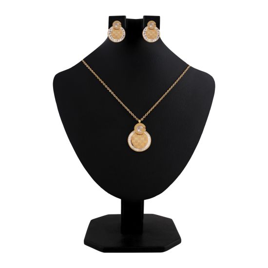 Gucci Style Girls Locket & Earrings Set, Golden, NS-0198